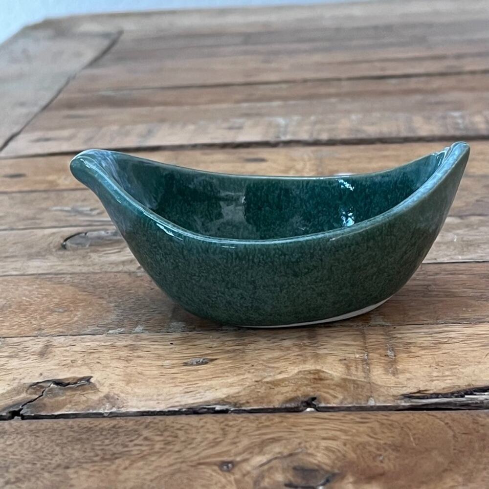Andrea by Sadek Ceramic Green Swoop Dish Chopstick Rest 4.5 in Glazed